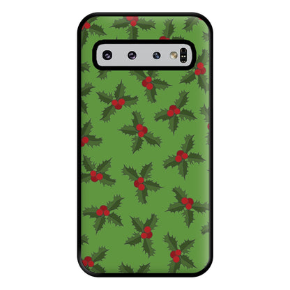 Holly Pattern Phone Case for Galaxy S10 Plus