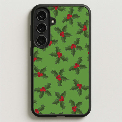 Holly Pattern Phone Case for Galaxy S25FE