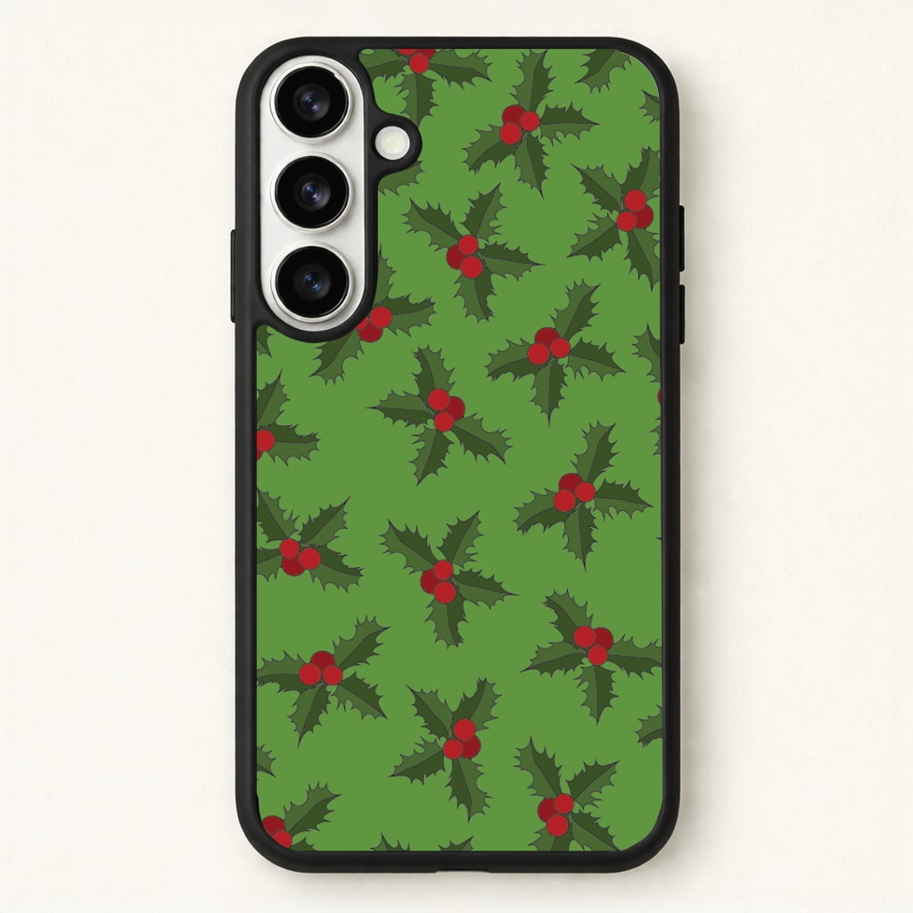 Holly Pattern Phone Case for Galaxy S26