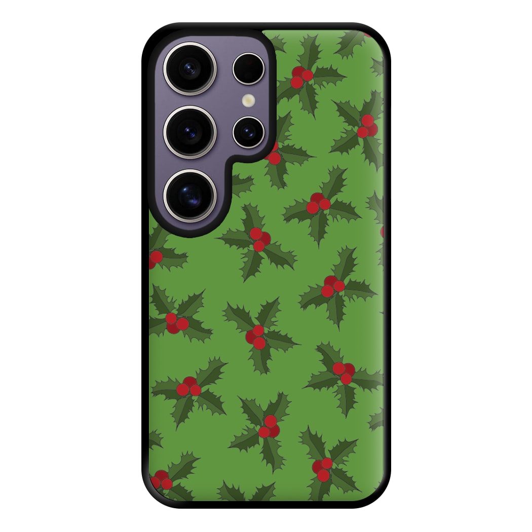 Holly Pattern Phone Case for Galaxy S25 Ultra