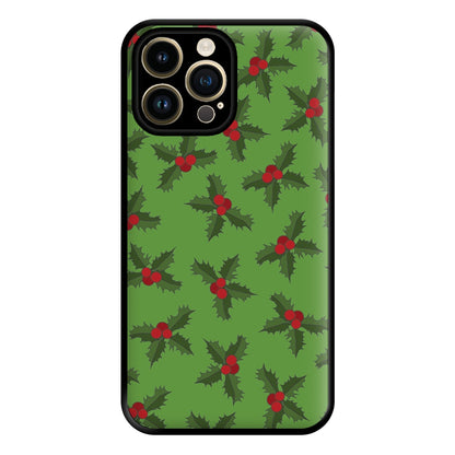 Holly Pattern Phone Case for iPhone 14 Pro Max