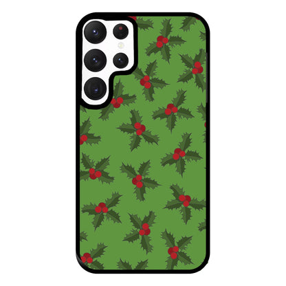 Holly Pattern Phone Case for Galaxy S22 Ultra