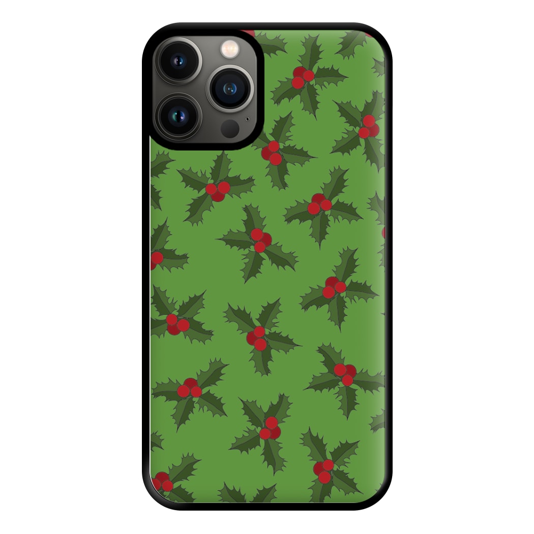 Holly Pattern Phone Case for iPhone 13 Pro Max