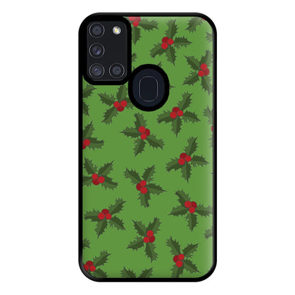 Holly Pattern Phone Case for Galaxy A21s