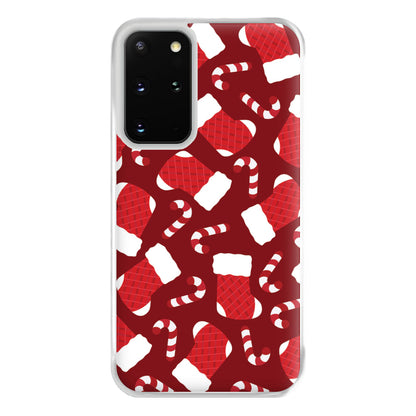 Red Stocking Pattern Phone Case for Galaxy S20 Plus