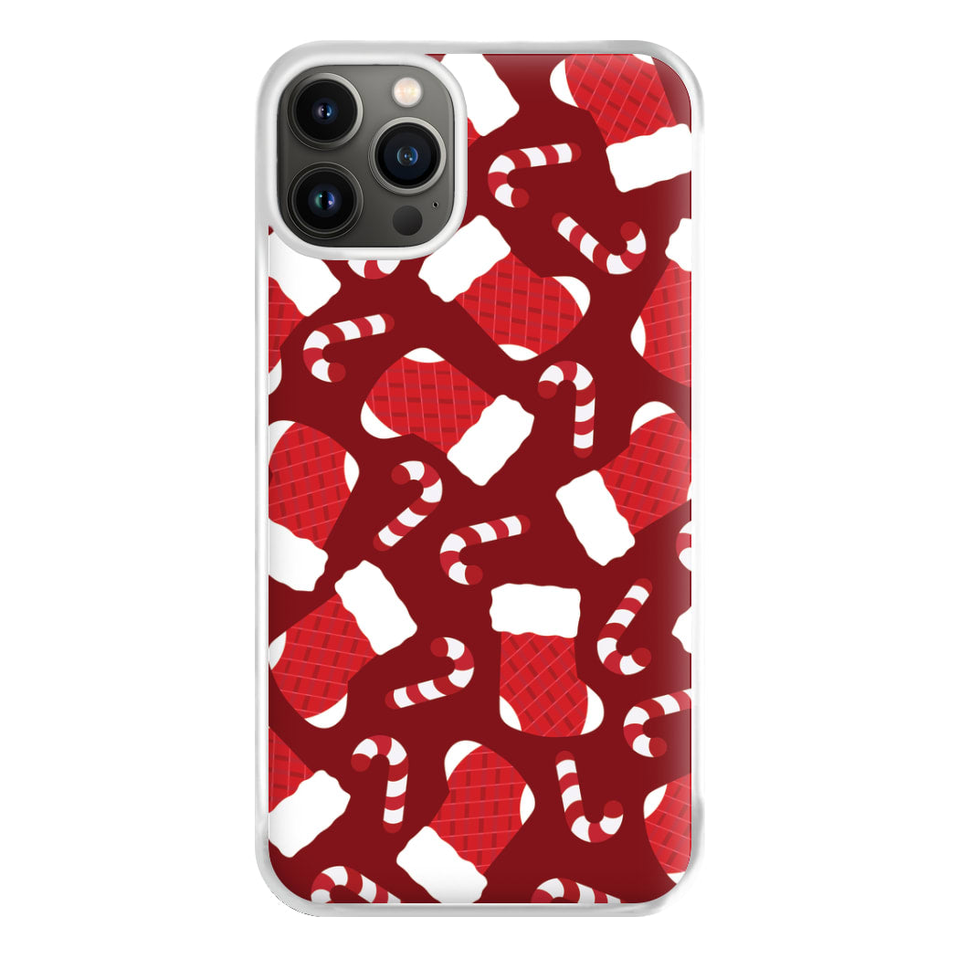 Red Stocking Pattern Phone Case for iPhone 13