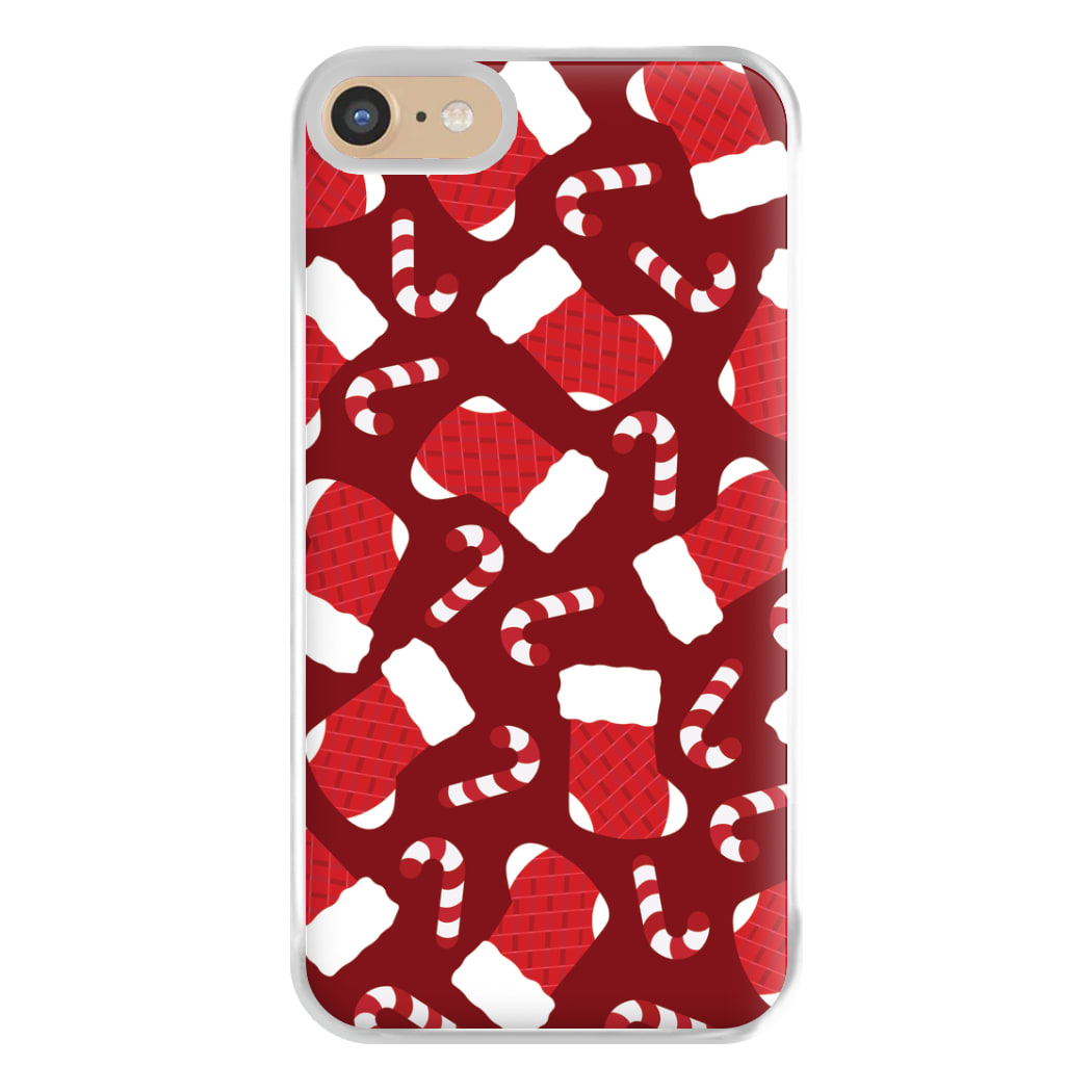 Red Stocking Pattern Phone Case for iPhone 6 / 7 / 8 / SE