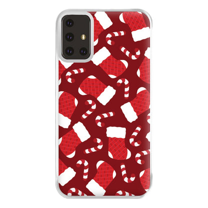 Red Stocking Pattern Phone Case for Galaxy A71