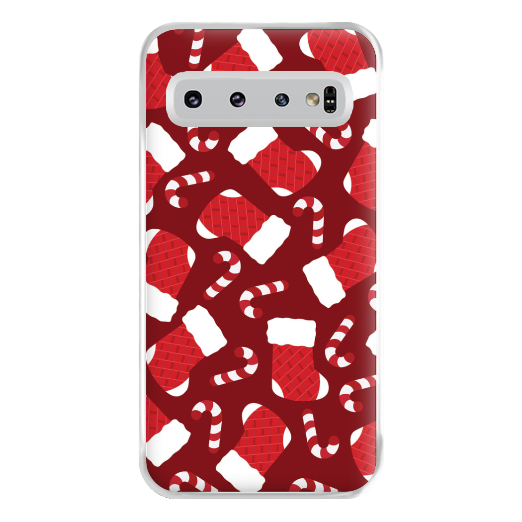 Red Stocking Pattern Phone Case for Galaxy S10 Plus