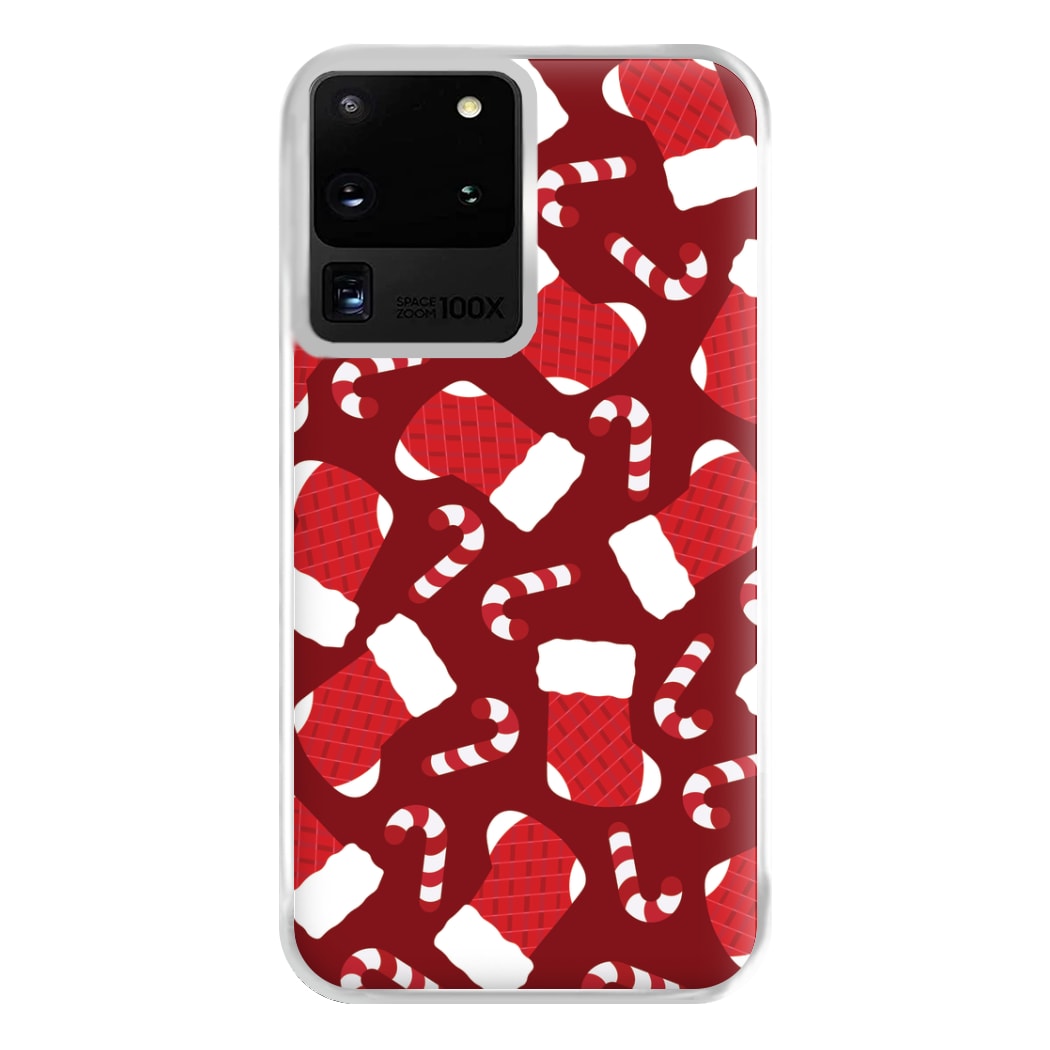 Red Stocking Pattern Phone Case for Galaxy S20 Ultra