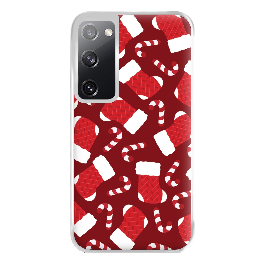 Red Stocking Pattern Phone Case for Galaxy S20