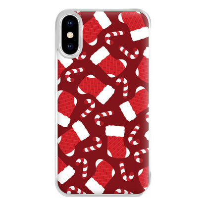 Red Stocking Pattern Phone Case for iPhone XS Max