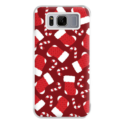 Red Stocking Pattern Phone Case for Galaxy S8 Plus