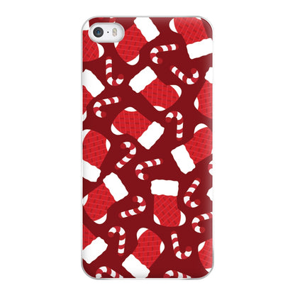 Red Stocking Pattern Phone Case for iPhone 5 / 5s / SE 2016