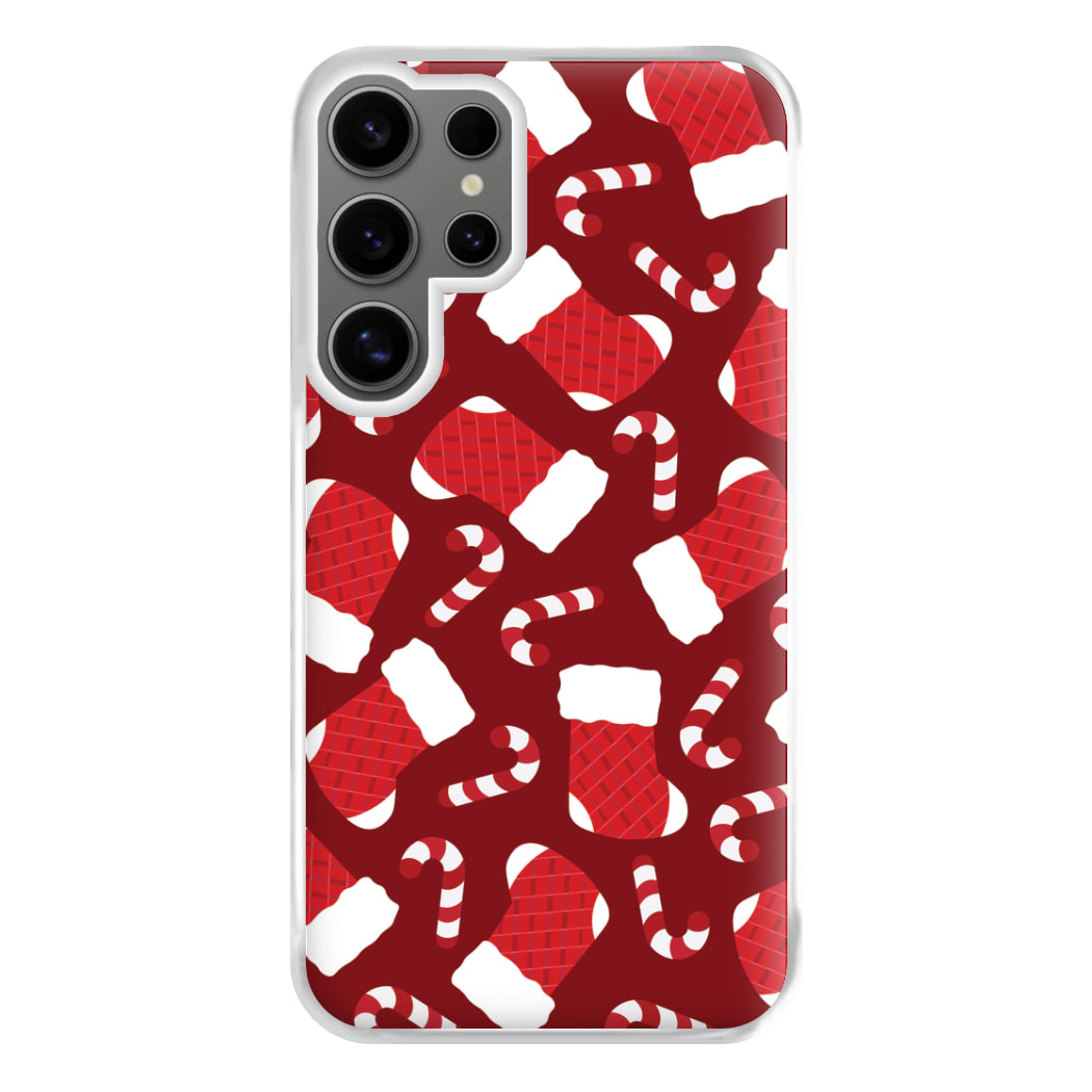 Red Stocking Pattern Phone Case for Galaxy S24 Ultra