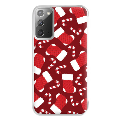 Red Stocking Pattern Phone Case for Galaxy Note 20 Ultra