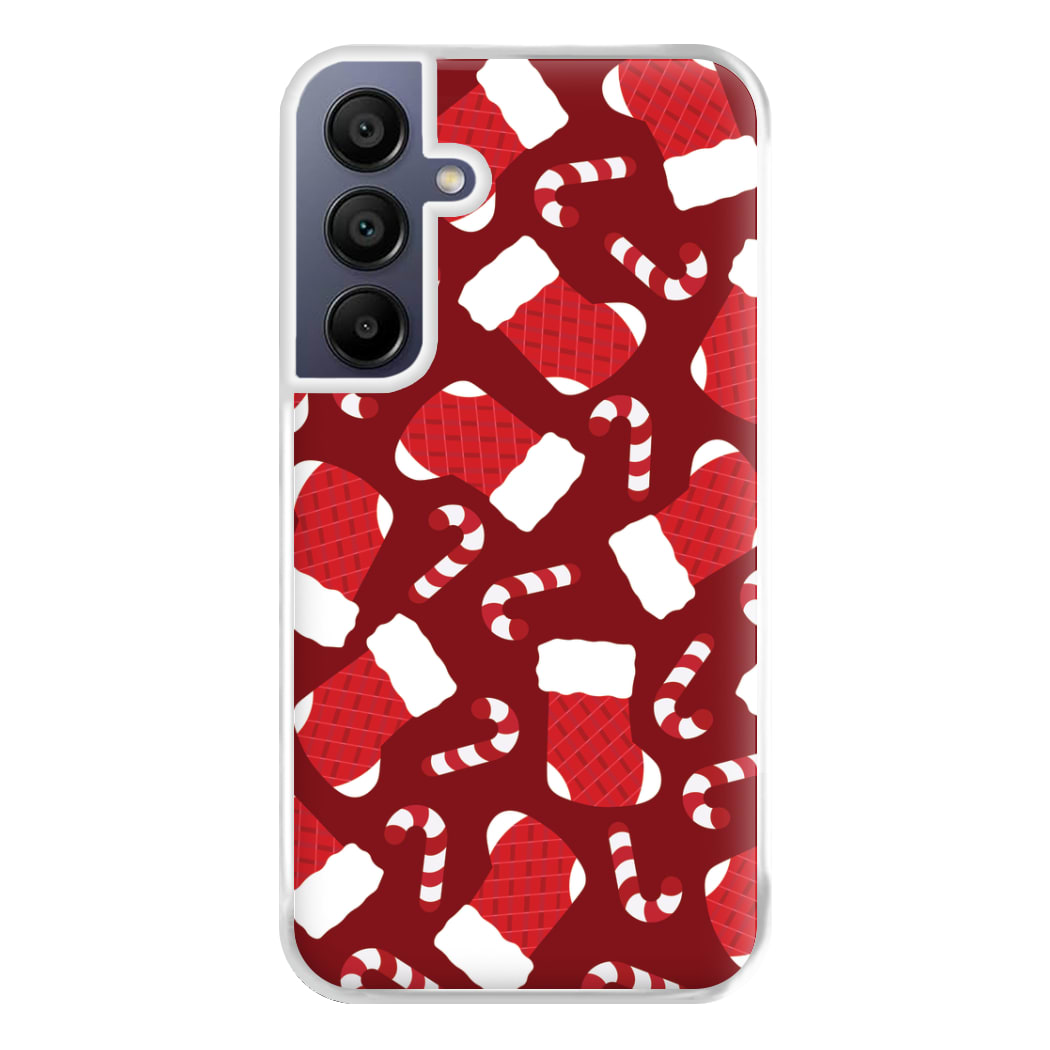 Red Stocking Pattern Phone Case for Galaxy A16