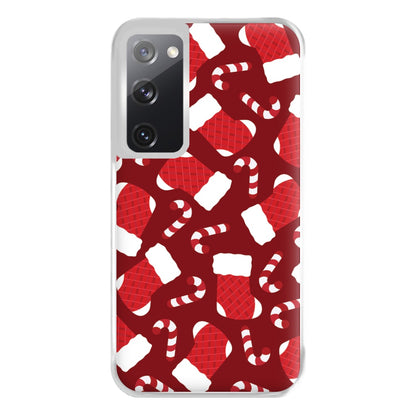 Red Stocking Pattern Phone Case for Galaxy S20FE