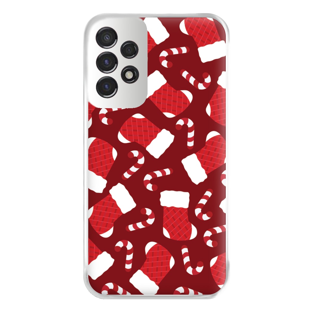 Red Stocking Pattern Phone Case for Galaxy A53