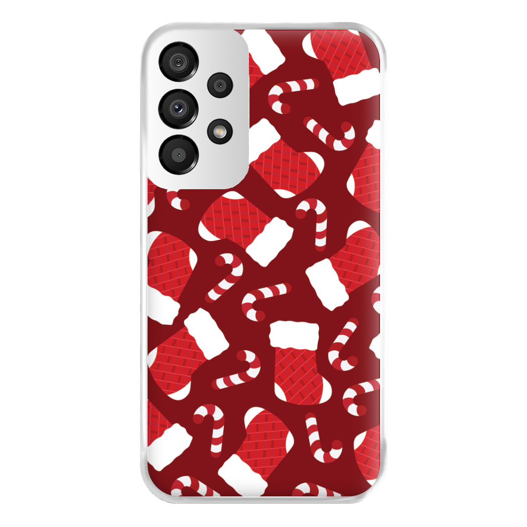 Red Stocking Pattern Phone Case for Galaxy A33