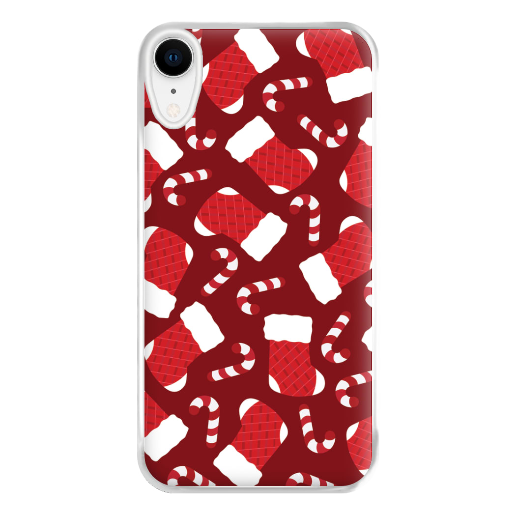 Red Stocking Pattern Phone Case for iPhone XR