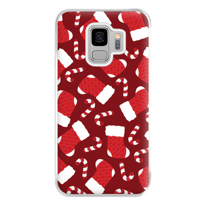 Red Stocking Pattern Phone Case for Galaxy S9 Plus