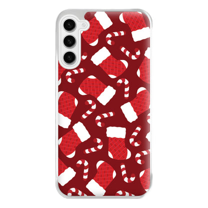 Red Stocking Pattern Phone Case for Galaxy S23FE