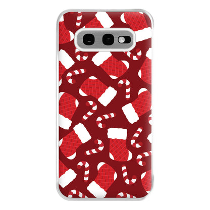 Red Stocking Pattern Phone Case for Galaxy S10e