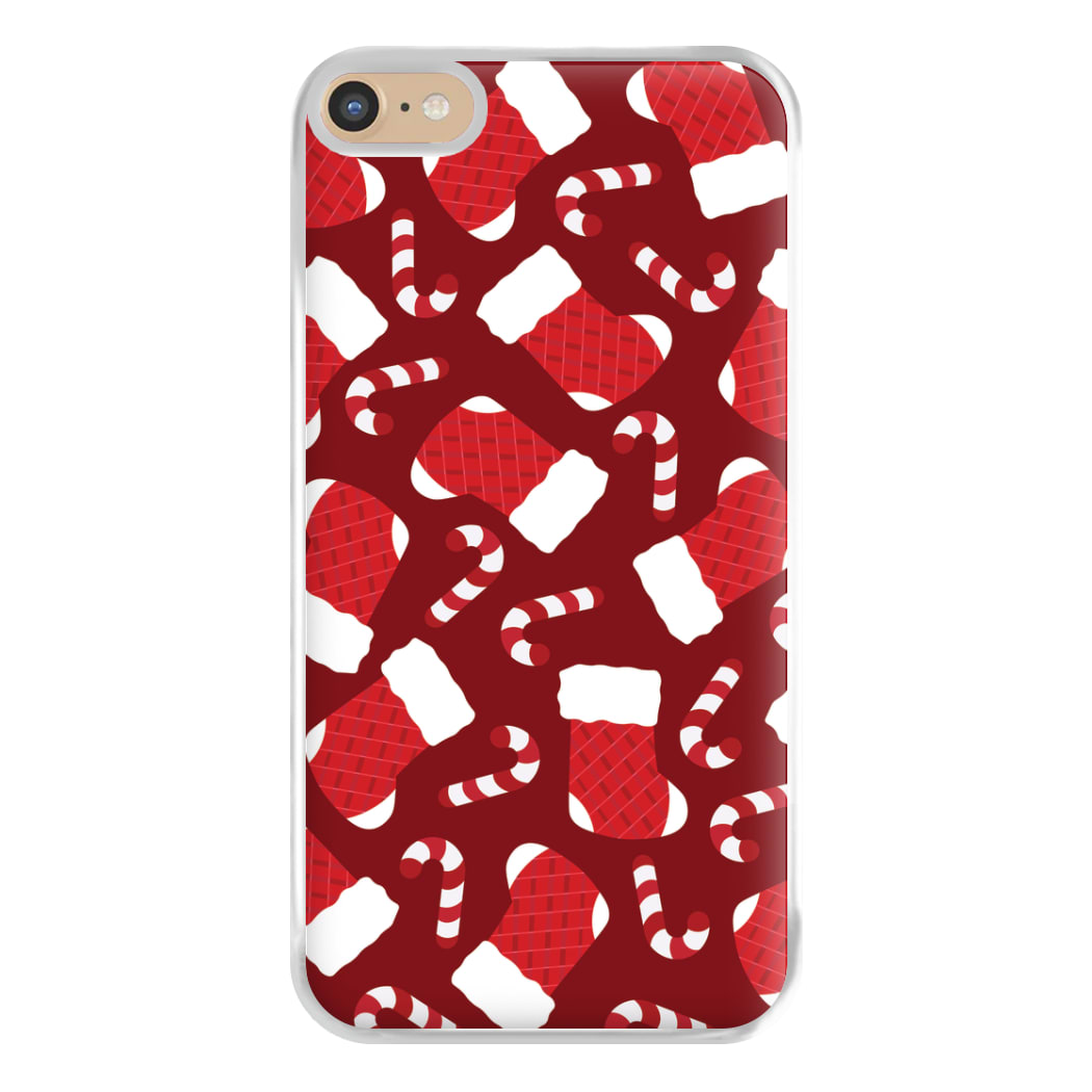 Red Stocking Pattern Phone Case for iPhone 6 Plus / 7 Plus / 8 Plus