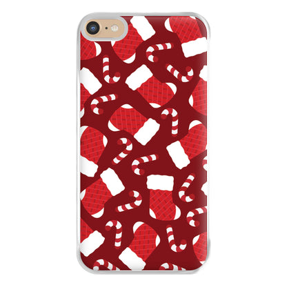 Red Stocking Pattern Phone Case for iPhone 6 Plus / 7 Plus / 8 Plus