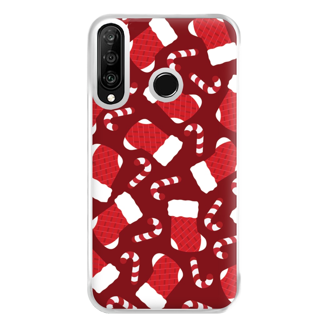 Red Stocking Pattern Phone Case for Huawei P30 Lite