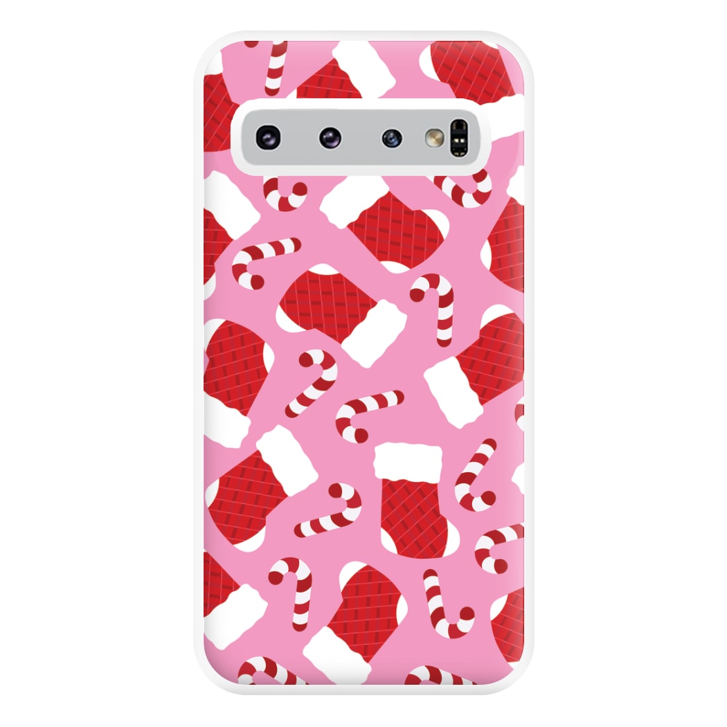 Pink Stocking Pattern Phone Case for Galaxy S10 Plus