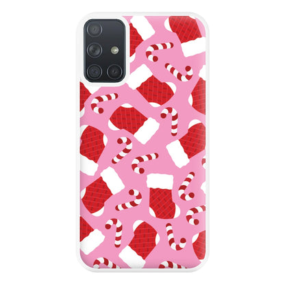 Pink Stocking Pattern Phone Case for Galaxy A71