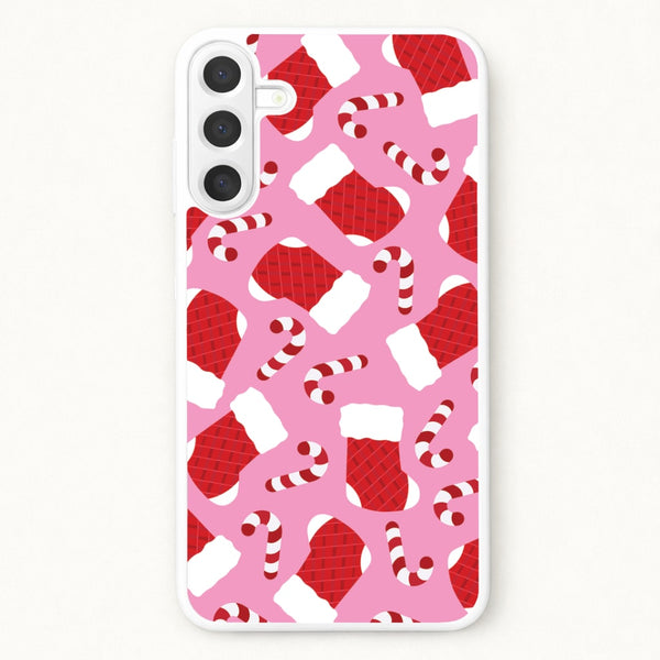 Pink Stocking Pattern Phone Case for Galaxy A57