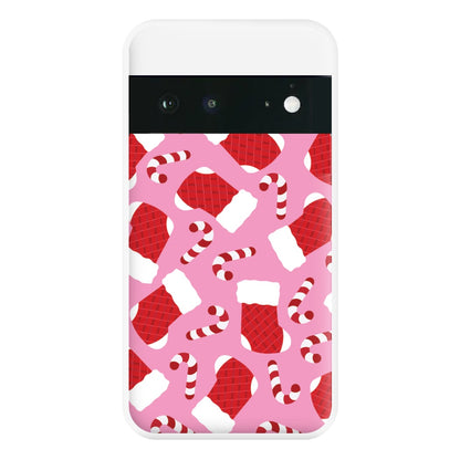 Pink Stocking Pattern Phone Case for Google Pixel 6a