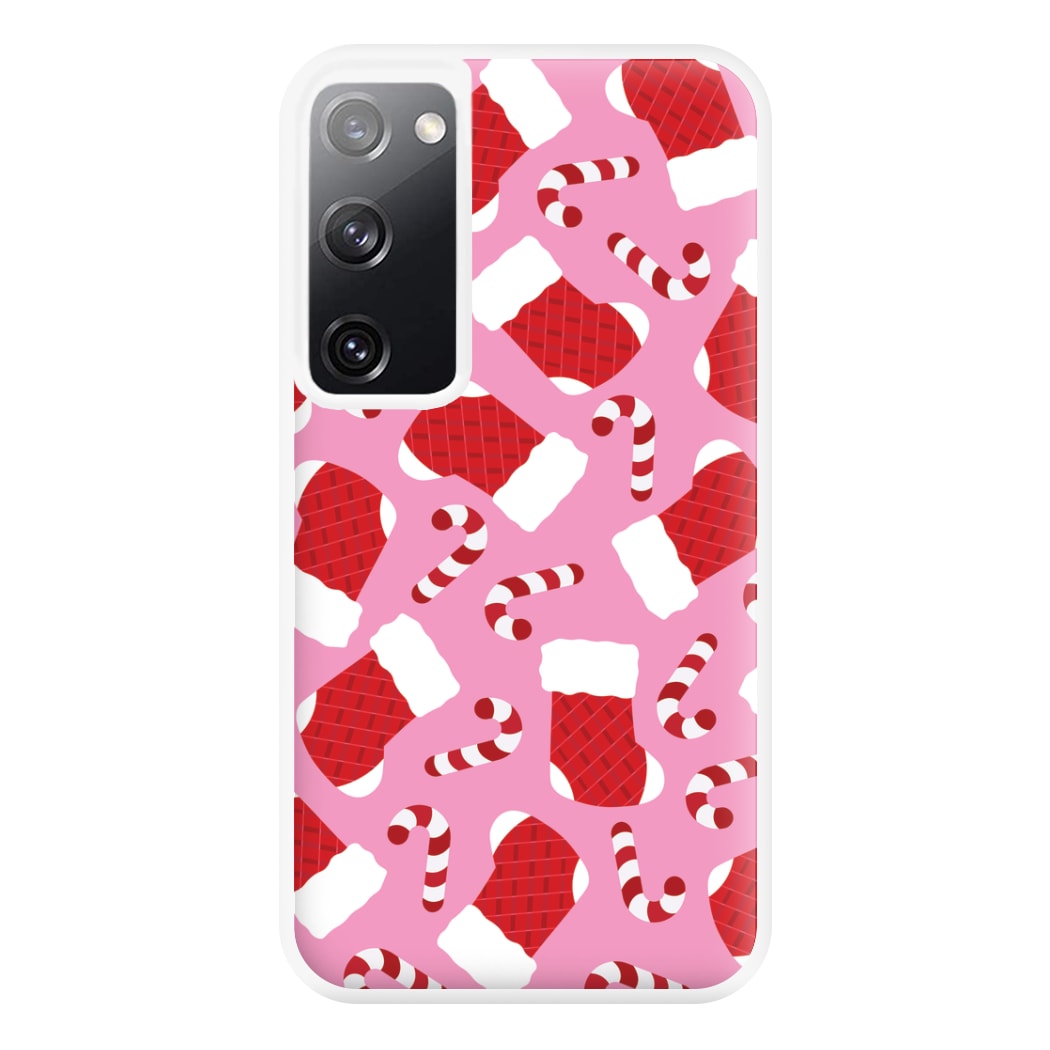 Pink Stocking Pattern Phone Case for Galaxy S20