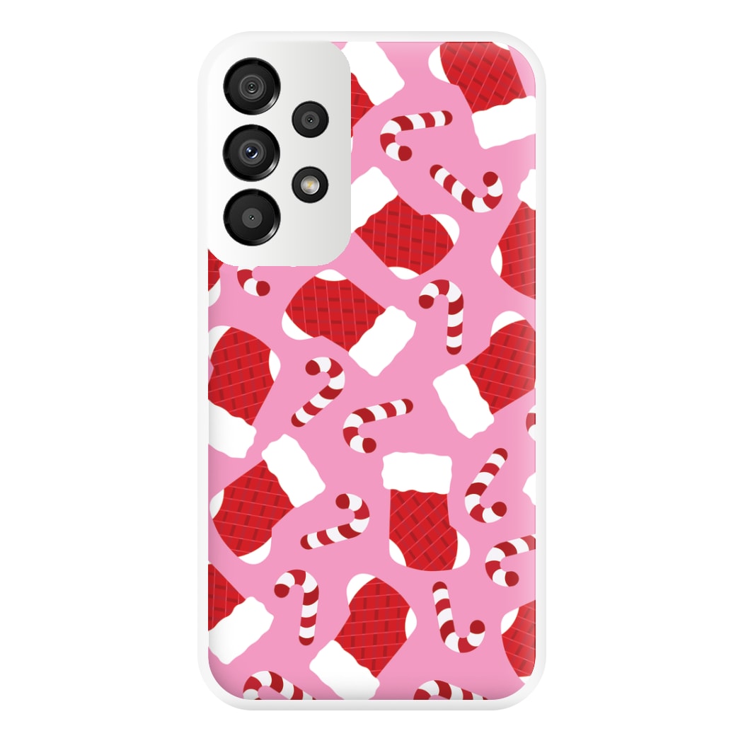 Pink Stocking Pattern Phone Case for Galaxy A33