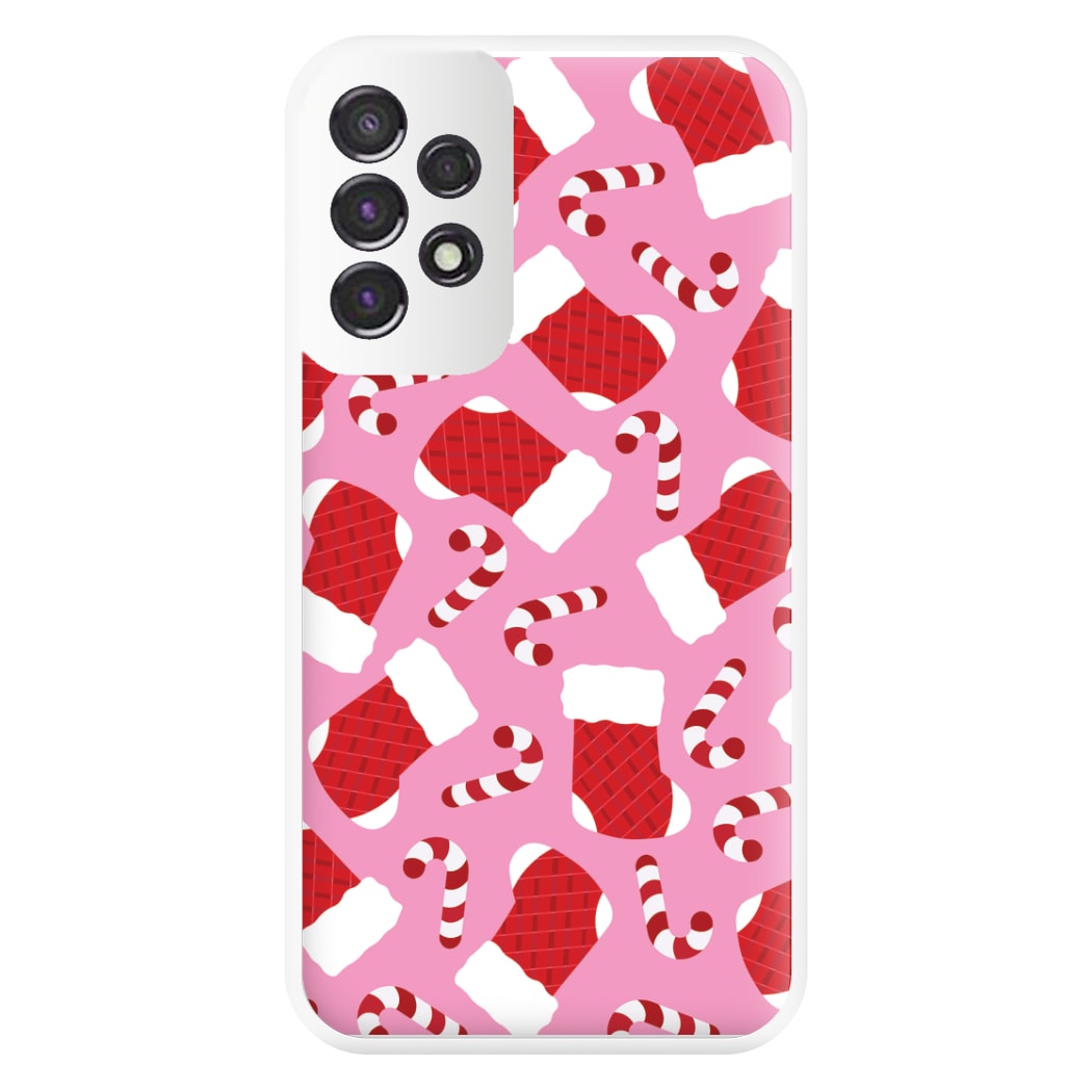 Pink Stocking Pattern Phone Case for Galaxy A53