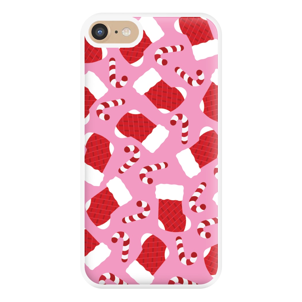 Pink Stocking Pattern Phone Case for iPhone 6 / 7 / 8 / SE