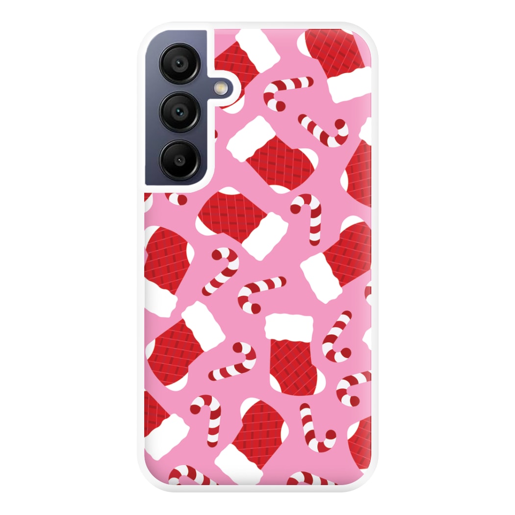 Pink Stocking Pattern Phone Case for Galaxy A16