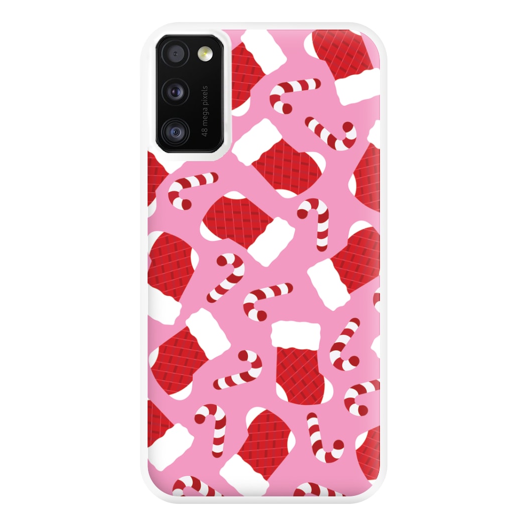 Pink Stocking Pattern Phone Case for Galaxy A41