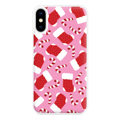 Pink Stocking Pattern Phone Case for iPhone XS Max