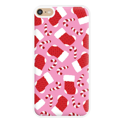 Pink Stocking Pattern Phone Case for iPhone 6 Plus / 7 Plus / 8 Plus