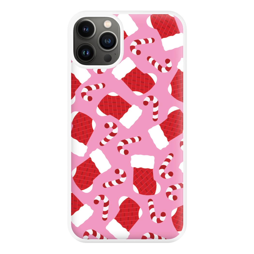 Pink Stocking Pattern Phone Case for iPhone 13