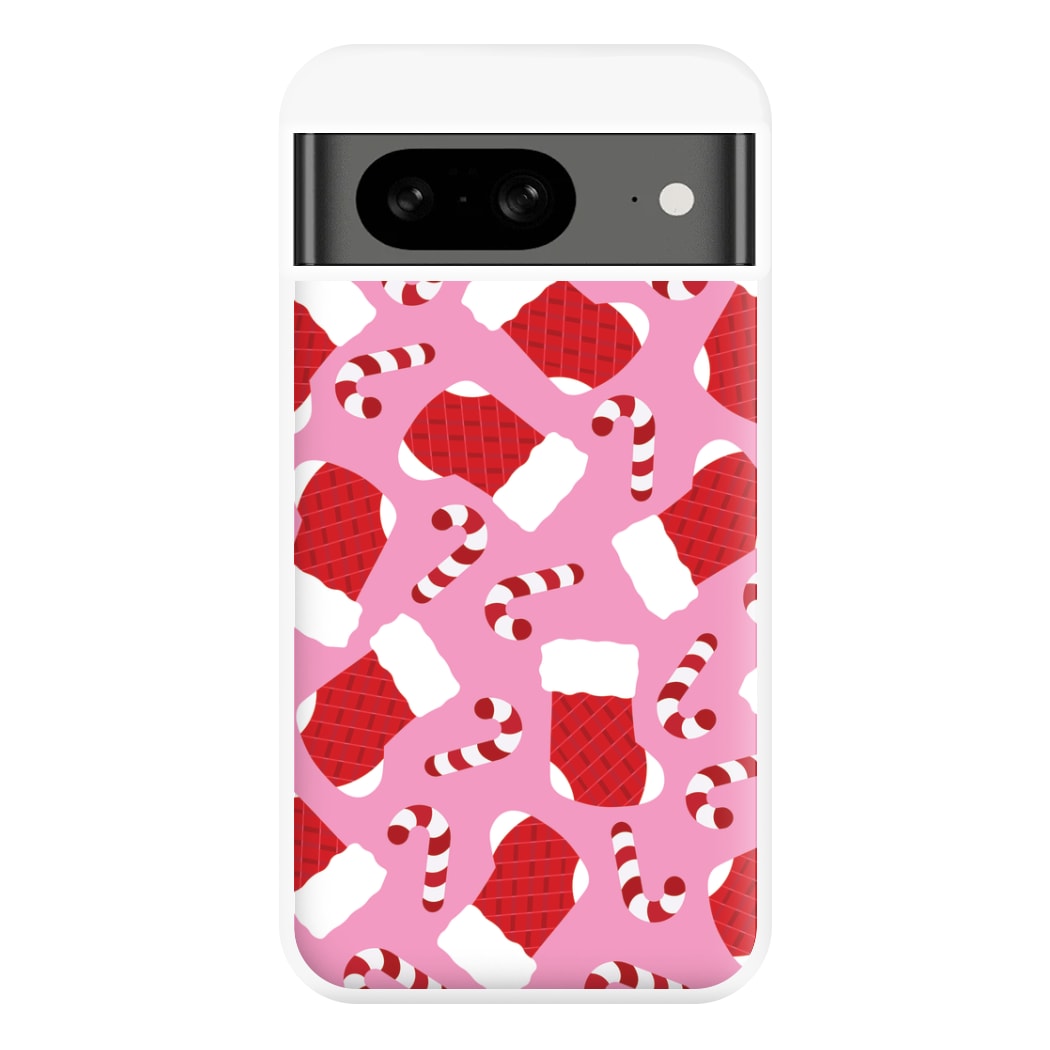 Pink Stocking Pattern Phone Case for Google Pixel 8