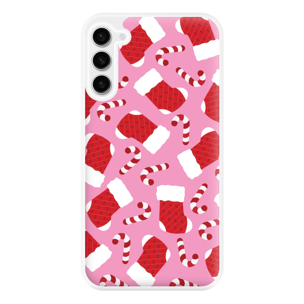 Pink Stocking Pattern Phone Case for Galaxy S23FE