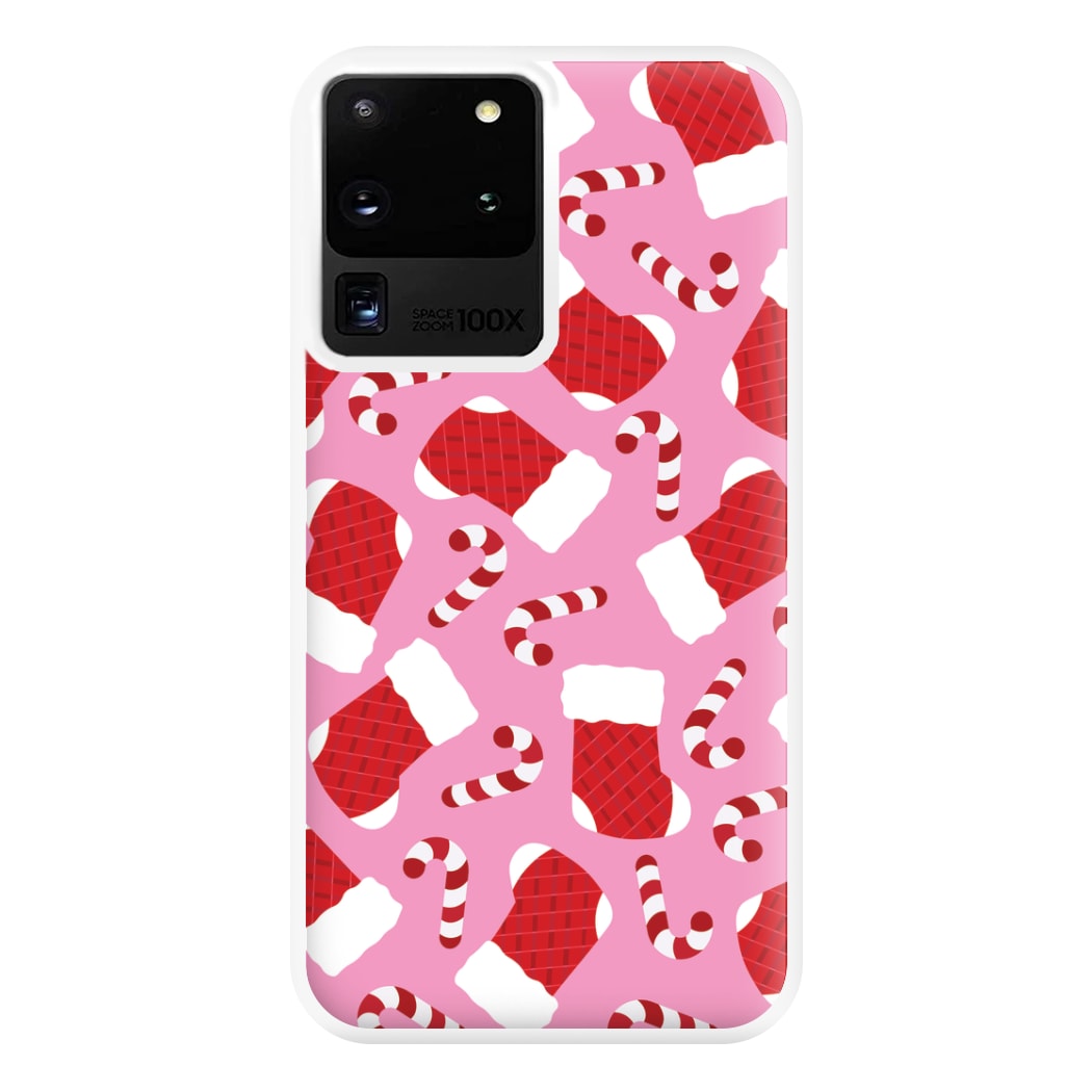 Pink Stocking Pattern Phone Case for Galaxy S20 Ultra