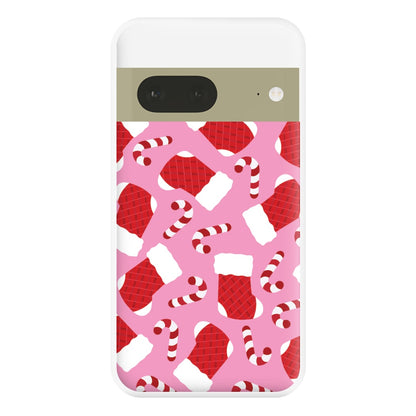 Pink Stocking Pattern Phone Case for Google Pixel 7a