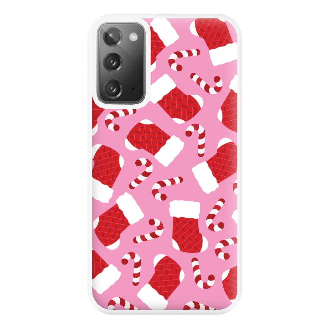 Pink Stocking Pattern Phone Case for Galaxy Note 20 Ultra