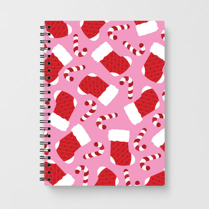 Pink Stocking Pattern Notebook